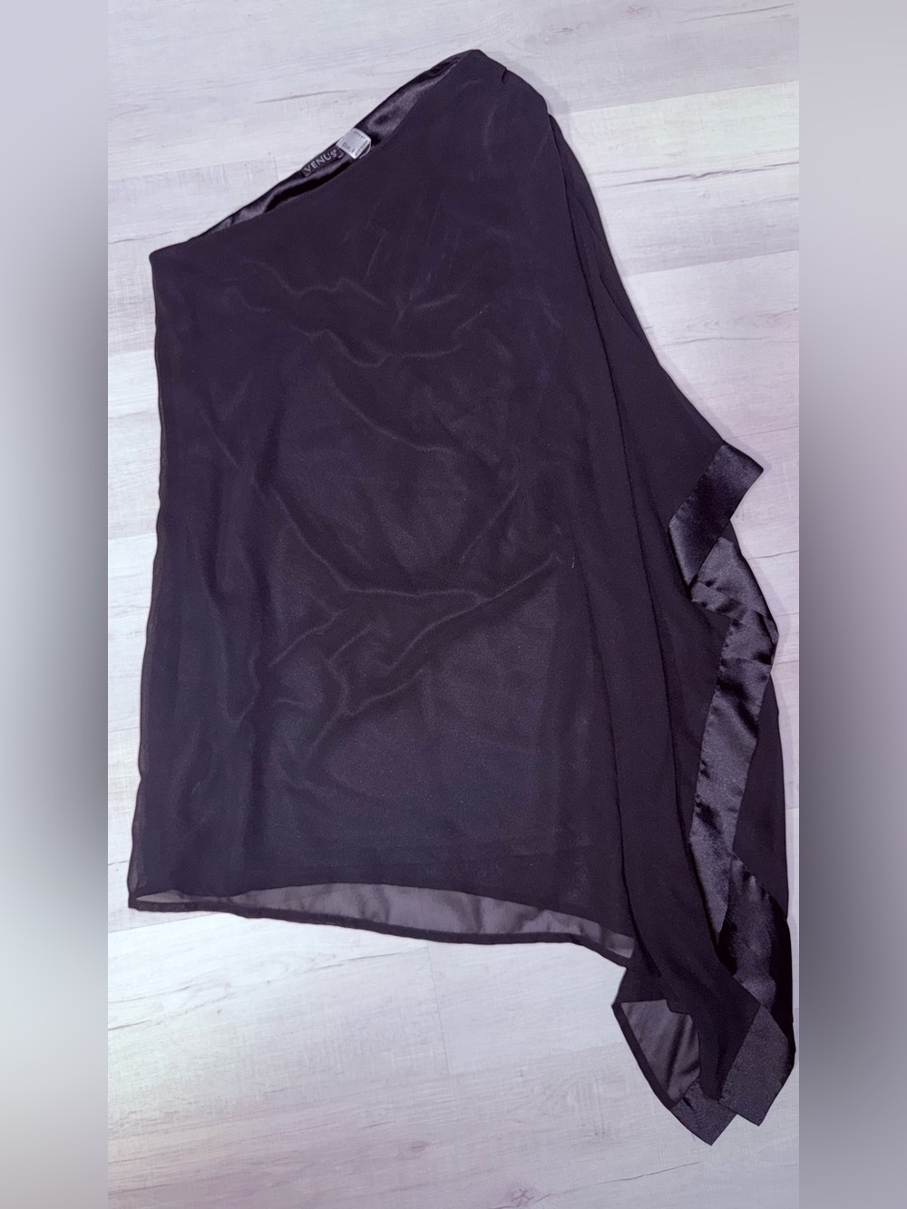 VENUS Black Asymmetrical Chiffon Skirt